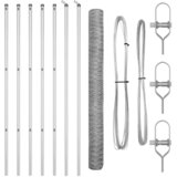 vidaXL Šesterokotna Ograja 1,6x10 m Pocinkano Jeklo, Ograje 7 kos Ø32 mm 210 cm Pocinkano Jeklo Cene