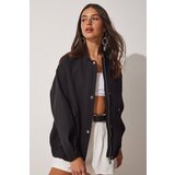  Women's Black Wide Pocket Bomber Jacket Cijene