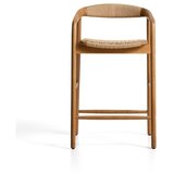 Kave Home Barski stol z nasloni za roke iz masivnega hrasta v naravni barvi (vi&amp;scaron;ina sedeža 65 cm) Derile &amp;ndash; Slike