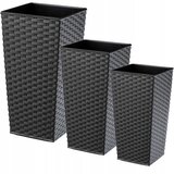 KADAX Komplet 3 vrtnih lončkov + vložki, visoki veliki, grafitni 57+68+75 cm, (5000350752) | Shoptok.si