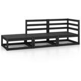 Maison Chic Seti vrtnega pohištva - Vrtna garnitura - Vrtni pohištvo set 3-delna črna trdna borovina, (21809893) | Shoptok.si