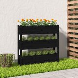 Maison Chic Visoka greda - Greda - Cvetlični Lonec črna 112x25x104,5 cm trdna borovina, (21790015) | Shoptok.si