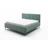 Meise Möbel zeleni bračni krevet s letvicom i spremištem Lizzano, 160 x 200 cm