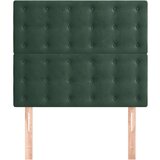  Posteljno vzglavje 2 kosa temno zeleno 100x5x78/88 cm žamet, (20952372) | Shoptok.si