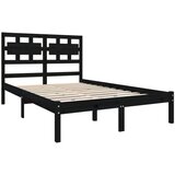  Posteljni okvir črn iz trdnega lesa 140x190 cm, (20684925) | Shoptok.si
