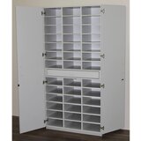 eurokraft pro Urejevalna omara s krilnimi vrati in urejevalno mizo, VxŠxG 1864 x 913 x 440 mm, 39 predelkov, svetlo siva RAL 7035 | Shoptok.si
