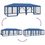 Šator za zabave s 12 mrežasta bočna zida plavi 8x4 m HDPE | shoptok.hr