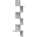 vidaXL Stenska kotna polica siva sonoma 32x32x127,5 cm inženirski les | Shoptok.si