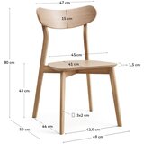 Kave Home Jedilni stoli v kompletu 2 ks v hrastovem dekorju v naravni barvi Safina – | Shoptok.si