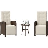  3-dijelni bistro set s jastucima smeđi od poliratana | shoptok.hr