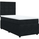 vidaXL Box spring postelja z vzmetnico črna 80x200 cm žamet | Shoptok.si