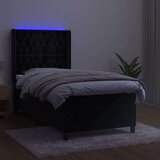  Box spring postelja z vzmetnico LED črna 100x200 cm žamet, (20790194) | Shoptok.si