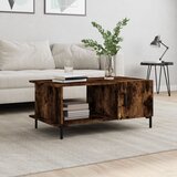 vidaXL Klubska mizica dimljeni hrast 90x50x40 cm inženirski les Cene