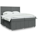  Krevet s oprugama i madracem tamnosivi 200 x 200 cm od tkanine | shoptok.hr
