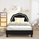  Otroški posteljni okvir z vznožjem Črna 90 x 190 cm Žamet, (5000104653) | Shoptok.si