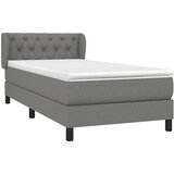  Okvir kreveta s oprugama i madrac tamnosivi 80x200cm od tkanine | shoptok.hr