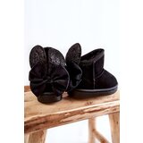 Boto Girls' Warm Snow Boots With Bows Black Meriva | Shoptok.si