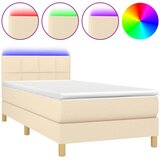 Maison Chic Box spring postelja - Vzmetna postelja z vzmetnico LED krem 90x200 cm blago SL15121, (21901039) Cene