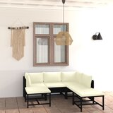 Maison Chic Seti vrtnega pohištva - Vrtna garnitura - Vrtni pohištvo set 7-delna z blazinami poli ratan črna, (21801292) | Shoptok.si