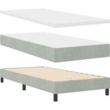  Okvir kreveta s madracem svjetlosiva 90x200 cm baršun | shoptok.hr
