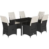  The Living Store Vrtna jedilna garnitura 7-delna z blazinami črna poli ratan - Vrtna Jedilna Garnitura, (21460898) | Shoptok.si