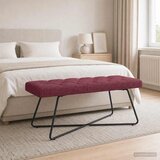  Klupa s gumbastim tkanjem Vinska crvena 110 x 40 x 46 cm | shoptok.hr