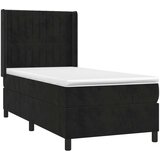  Box spring postelja z vzmetnico LED črna 90x200 cm žamet, (20900915) | Shoptok.si