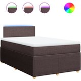 vidaXL Box spring postelja z vzmetnico temno rjav 120x200 cm blago, (21291669) | Shoptok.si