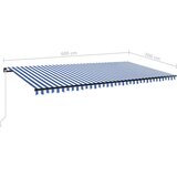  Tenda na ručno uvlačenje s LED svjetlom 600x300 cm plavo-bijela | shoptok.hr