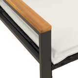  Klupa s jastukom Crna i krem-bijela 115 x 65 x 72 cm Ratan | shoptok.hr