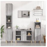  3-dijelni set kupaonskog namještaja siva boja hrasta drveni | shoptok.hr