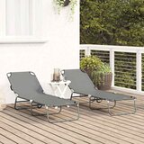  Sklopiva ležaljka za sunčanje 2 pcs Siva 188 x 57 x 86,5 cm | Eponuda.com
