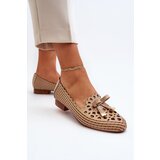 Boto Women's Beige Ballerina Flats with Bow Nestavia | Shoptok.si