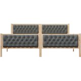  Krevetna konstrukcija s uzglavljem Tamno siva 200 x 200 cm | shoptok.hr