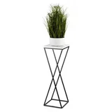 Stalak za cveće LOFT 70x24 cm crna/bela