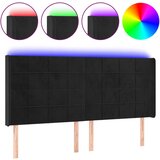 vidaXL LED posteljno vzglavje črno 203x16x118/128 cm žamet, (20932469) Cene