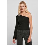 UC Curvy Ladies Short Rib Knit One Sleeve Sweater black | shoptok.hr