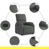 vidaXL Naslonjač na podizanje od tkanine tamnosivi | shoptok.hr