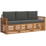 Setovi sofa 3 kom. Prirodna i antracit Čvrsto drvo akacije | shoptok.hr