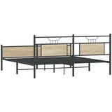 Metalni Kovinski posteljni okvir brez vzmetnice sonoma hrast 183x213 cm, (21829384) | Shoptok.si