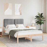 vidaXL Posteljni okvir z oblazinjenim vzglavjem Svetlo siva | Shoptok.si