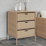 vidaXL Vrtna omara za shranjevanje bež 55x59x80 cm poli ratan Cene