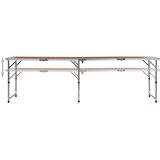 vidaXL Zložljiva miza za kampiranje iz aluminija 240x60 cm | Shoptok.si