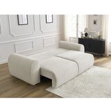 Bobochic Paris Kremno bela raztegljiva sedežna garnitura iz rebrastega žameta 257 cm Lucien – | Shoptok.si