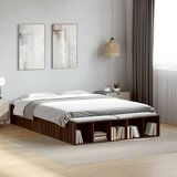 Maison Chic Posteljni okvir - Dvoposteljna postelja - Zakonska postelja rjav hrast 120x190 cm inženirski les-J14765, (21760484) | Shoptok.si