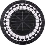  Ognjišče z mizico črn in bel mozaik 68 cm keramika | Shoptok.si