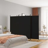 Sobna pregrada s 4 panela crna 698 x 180 cm od tkanine | shoptok.hr