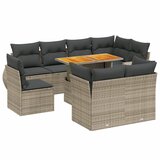  9-dijelni set vrtnih sofa od poliratana s jastucima sivi | shoptok.hr