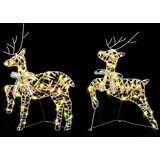 vidaXL LED jelene med 40 LED 2 pcs Toplo bela 64 x 42 x 15 cm PET | Shoptok.si