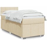  Krevet s oprugama i madracem krem 100 x 200 cm od tkanine | shoptok.hr